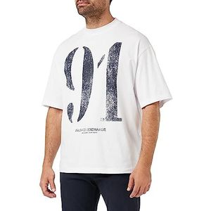 Armani Exchange 91 print, korte mouwen, ronde hals T-shirt voor heren, Wit