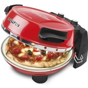 G3 Ferrari G10032 Napolitaanse snackpizzeria, Pizza Plus Oven, dubbele vuurvaste steen (diameter 31 cm), 1200 W, 5' timer, inclusief receptenboek, Rood
