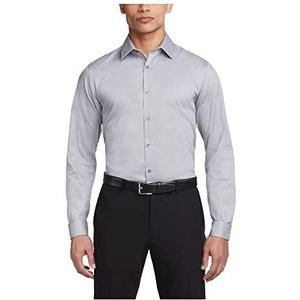 Van Heusen Heren Flex Collar Slim Fit Stretch Dress Shirt, Grey Mist, 38,1 cm Nek 81-84 cm Mouwen, grijs.