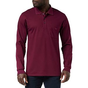 Trigema poloshirt heren lange mouwen, rood (Sangria 089)