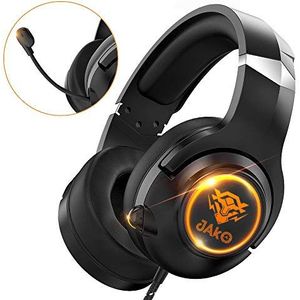 Xbox Headset, Gaming Headset voor PS4, Xbox One, Nintendo Switch, PC, Mac, Laptop, Over Ear Gaming Hoofdtelefoon met Microfoon & LED Licht, Bass Surround, Zachte Oorkappen, Zwart