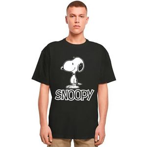 Merchcode T-shirt pour homme Peanuts Snoopy surdimensionné, coupe surdimensionnée, 100% coton, taille S, Noir, S