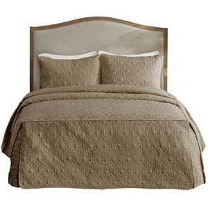 Madison Park Quebec 3-delige beddengoedset, Bohemian-stijl, landhuisstijl, decoratie, comfortabel beddengoed voor het hele jaar, met bijpassende kussenslopen, groot bed (152,4 x 203 + 61D)