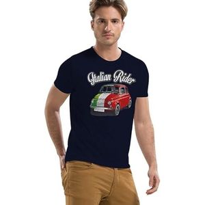 ASIOKA Italian Rider uniseks T-shirt, Navy Blauw