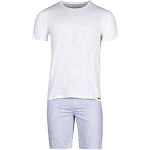 Skiny Korte pyjama voor heren, pyjamaset voor heren (1 stuk), Weiss