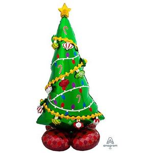 Amscan 8311711 - kerstboom van aluminium - Afmetingen: ca. 130 cm - AirLoonz ballon - kerstboom met kerstdecoratie - om te vullen met helium of lucht - kerstdecoratie - kerstcadeau