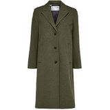 SELECTED FEMME Slfalma Wool Coat Noos Lange damesjas, Klimopgroen - Details: mix