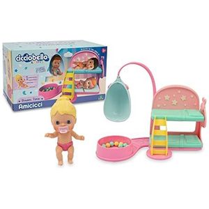 Cicciobello Amicicci, baby met Dream Time kamer, ideaal voor de Dodo, 1 Cicciobello Amicicci meisjes en accessoires, speelgoed voor kinderen vanaf 3 jaar, CC034 meerkleurig