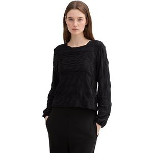 TOM TAILOR Denim 1044911 Damesblouse, 14482 - Deep Black