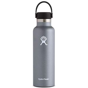 HYDRO FLASK - Geïsoleerde Fles 621 ml - Roestvrij Stalen Vacuüm Geïsoleerde Fles - Flex Cap Anti-lek en Poedercoating - BPA Vrij - Standaard Opening - Steen