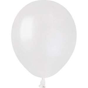 Ciao 100 ballonnen premium kwaliteit A50 parelmoer natuurlijke latex ballonnen (diameter 13 cm/5 inch), parelwit