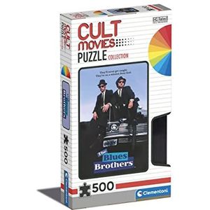 Clementoni 35109 Cult Movies, The Blues Brothers, Made in Italy, puzzel voor volwassenen, puzzel voor volwassenen, beroemde film, cult, plezier voor volwassenen, meerkleurig, medium, 500 stukjes
