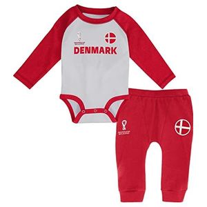 FIFA Babyrompertje met lange mouwen en broek, Denemarken, uniseks, Rood
