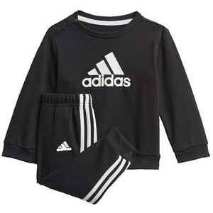 adidas Badge of Sport joggingpak voor kleine kinderen, van zachte sweaterstof, uniseks - Zwart / wit, 0-3 maanden