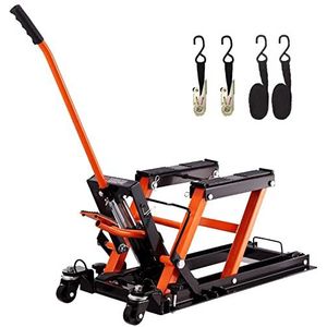 VEVOR Hydraulische motorhefkrik, capaciteit 0,7 ton, schaarkrik voor mountainbike, UTV, motorsport met 4 wielen, hydraulische hefbeugel