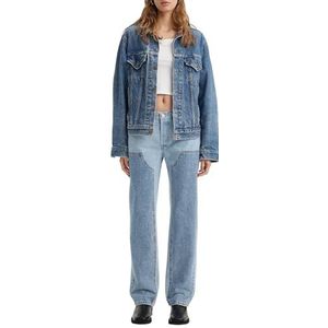 LEVIS Indigo-Worn Ribcage Pocket MED Badge voor dames, 30W/27L, in patches, 30W/27L, In patches
