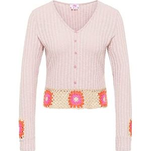 blonda Pull pour femme avec taille crochetée, Rose, L