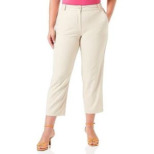 Tommy Hilfiger Pantalon droit en mélange de polyester tissé pour femme, Classic Beige, 40W