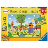 Ravensburger - Kinderpuzzel - puzzels 2x12 p - Natuurdag met familie - Kid-E-Cats - vanaf 3 jaar - 05079