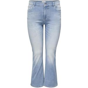 ONLY Carmakoma Carwilly Life Hw Flared Dnm Tai467 Noos Carwilly Life Hw Flared Dnm Tai467 Noos Dames (1 stuk), Lichtblauw jeans