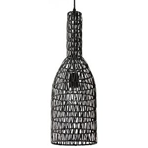 Shiva Lamp, rotan hanglamp, 60 W, zwart, ø 15 x H 60 cm