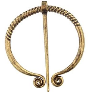 1 broche médiévale vintage viking - Broche celtique pour châle, écharpe, cape - Accessoire de costume pour femme (doré), standard