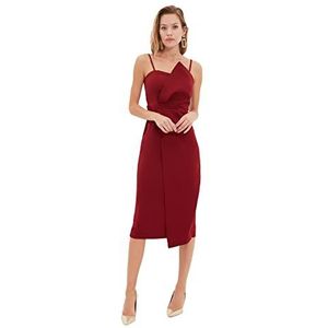 Trendyol Gedetailleerde kraagjurk, bordeaux, 40 dames, bordeaux, 38, Bordeaux