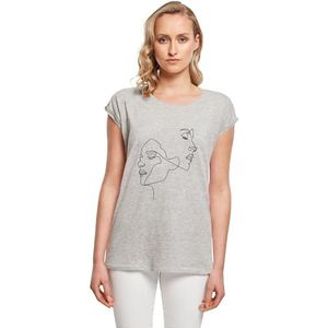 Mister Tee T-shirt pour femme, 100% coton, gris chiné, taille L, gris, L