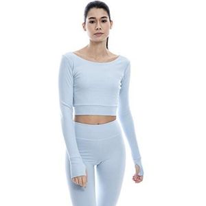 Shambhala Barcelona Top Rita damesshirt met lange mouwen en lange mouwen, Blauw