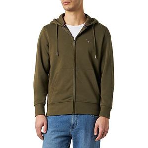 GANT The Original Heren Full Zip Hoodie Racing Green, M, Racing Green