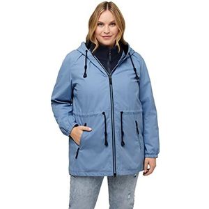 Ulla Popken Hyprar 2-in-1 regenjas van fleece, damesjassen, Blauw