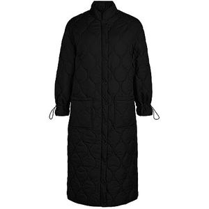 OBJECT Objline Noos lange gewatteerde jas jas, zwart, 44 dames, zwart.