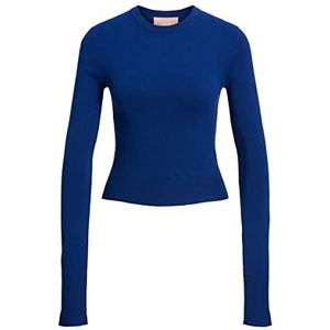 Jack & Jones Jjxx Jxvalentina Ls Soft Cropped CN Knit Sweater voor dames, blauw/rood, XL, Blauw/Rood