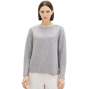 TOM TAILOR Sweatshirt voor dames met geribbelde structuur, 32398 - wolken grijs gemengd