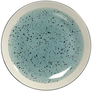 H&h set 6 piatti in stoneware mimosa azzurro piano 26,5
