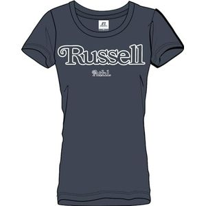 RUSSELL ATHLETIC T-shirt à col rond Vc-s/S pour femme, Bleu (Ombre Blue), M