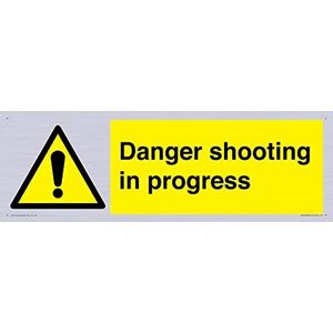 Panneau Danger Shooting in progress – 450 x 150 mm – L41