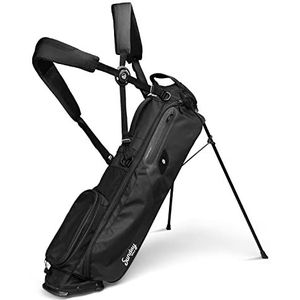 Sunday Golf El Camino Sac de golf léger avec double sangle – Facile à transporter – S'adapte à un ensemble complet de clubs – Golfeurs minimalistes et chariots de golf (noir mat)