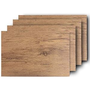 Westmark Set van 4 placemats, 45 x 30 cm, synthetisch, houtlook, uitgave, natuur, eiken, beige, 01059804150