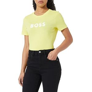 BOSS C Elogo T-shirt voor dames van biologisch katoen met logoprint, Bright Yellow731