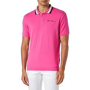 Champion Legacy Polo Gallery Special Light Cotton Piqué Neon Spray Poloshirt voor heren, Fuchsia roze