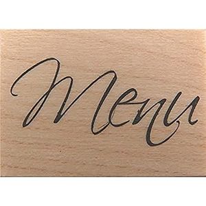 Artemio ARTHB143 stempel van hout, B, tekst Menu, meerkleurig, 2,6 x 2,5 x 3,6 cm