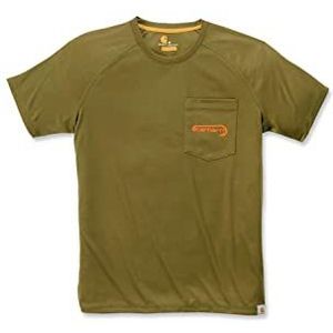 Carhartt Force Fishing T-shirt met korte mouwen voor heren, Militair olijfgroen