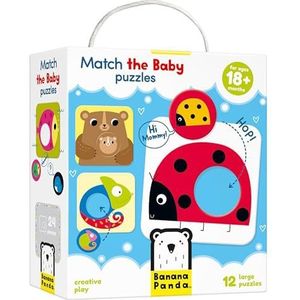 Banana BNP-83 Panda Match The Babypuzzelset, steekpuzzels voor beginners en toewijzingsactiviteit voor kinderen vanaf 18 maanden
