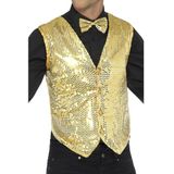 Smiffy's Vest met pailletten, goud, S - 86-86 cm