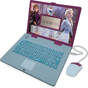 Lexibook Disney Frozen 2 – leercomputer tweetalig Frans/Engels – speelgoed voor meisjes met 124 activiteiten om te leren, plezier en piano te spelen – blauw/paars, JC598FZi1