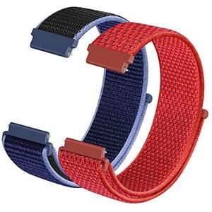 KIBDSNG Horlogebandjes van nylon weefsel, 16 mm, 18 mm, met snelsluiting, sportieve, ademende reservearmband voor heren en dames