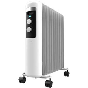 Cecotec Readywarm 11050 Space White olieradiator, 11 modules, 2500 W, verwarmt tot 25 m², regelbare thermostaat, warmspace-technologie, eenvoudig transport met Easygo. Ideaal voor kleine kinderen