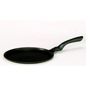 KRÜGER 2027340 Delta Crêpe braadpan, gegoten aluminium, 24 cm, zwart