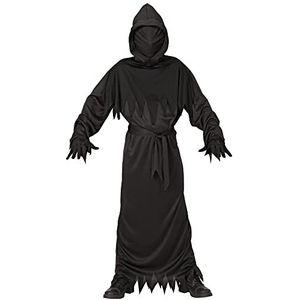 Widmann - Magere man-kostuum, zwarte jurk, Grim Reaper, Day of the Dead, Halloween, carnaval